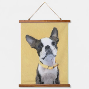 Boston Terrier Painting - Cute Original Dog Art Hanging Tapestry