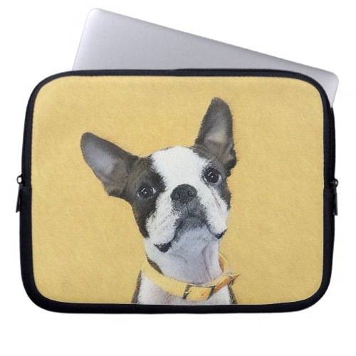 Boston Terrier Painting _ Cute Original Dog Art Laptop Sleeve