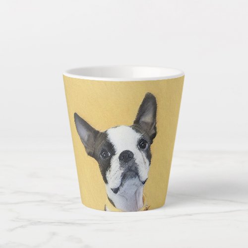 Boston Terrier Painting _ Cute Original Dog Art Latte Mug