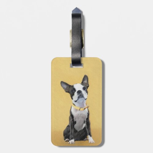 Boston Terrier Painting _ Cute Original Dog Art Luggage Tag