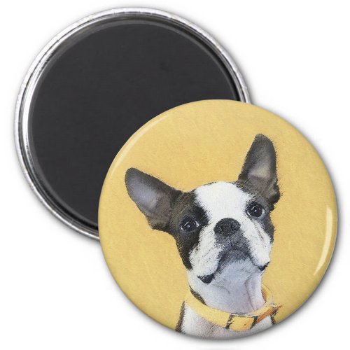 Boston Terrier Painting _ Cute Original Dog Art Magnet