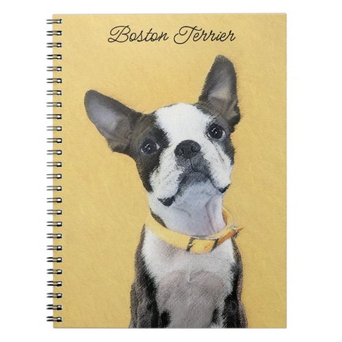 Boston Terrier Painting _ Cute Original Dog Art Notebook