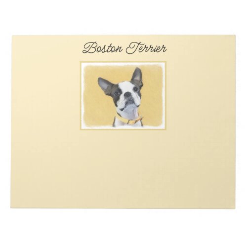 Boston Terrier Painting _ Cute Original Dog Art Notepad