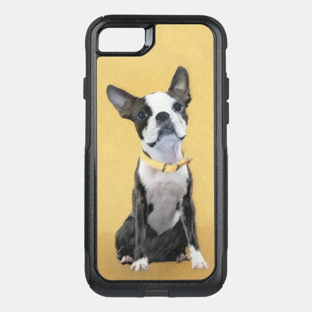 Boston Terrier Painting - Cute Original Dog Art Otterbox iPhone Case (Back)