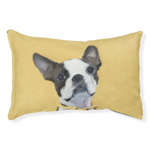 Boston Terrier Painting - Cute Original Dog Art Pet Bed