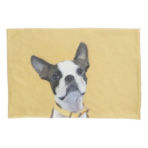 Boston Terrier Painting _ Cute Original Dog Art Pillow Case
