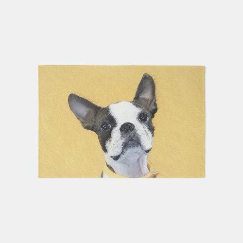 Boston Terrier Painting _ Cute Original Dog Art Rug