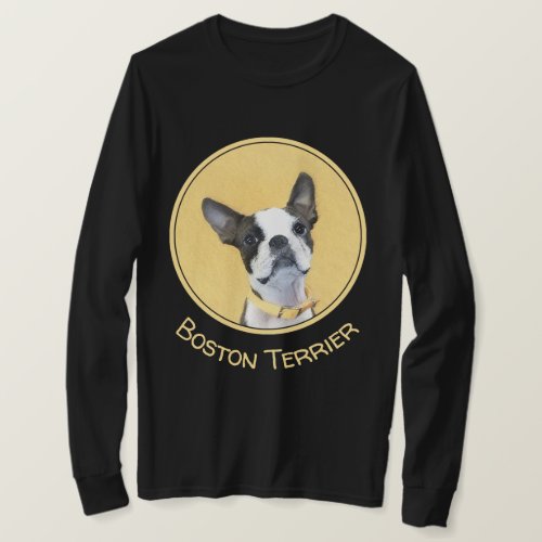 Boston Terrier Painting _ Cute Original Dog Art T_Shirt