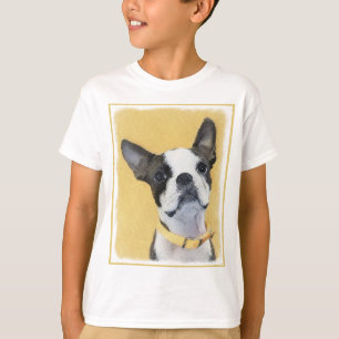 Boston Terrier Painting - Cute Original Dog Art T-Shirt