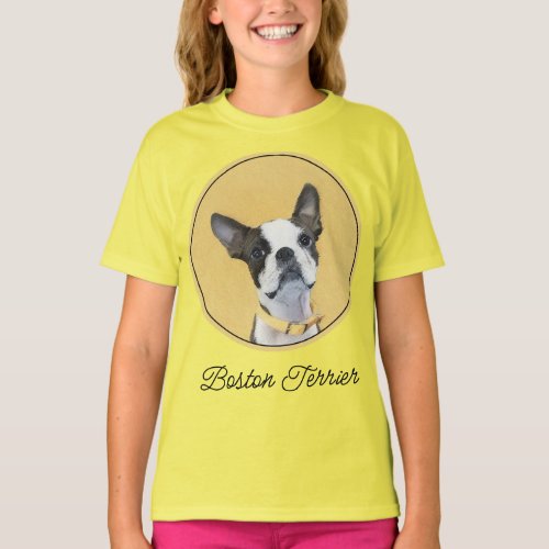 Boston Terrier Painting _ Cute Original Dog Art T_ T_Shirt