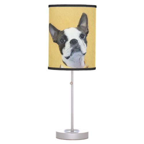 Boston Terrier Painting _ Cute Original Dog Art Table Lamp