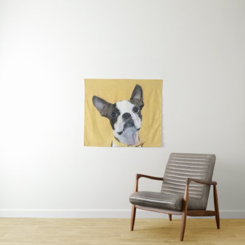 Boston Terrier Painting _ Cute Original Dog Art Tapestry