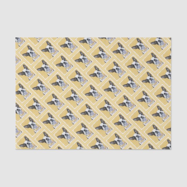Boston Terrier Painting - Cute Original Dog Art Tissue Paper (Front)