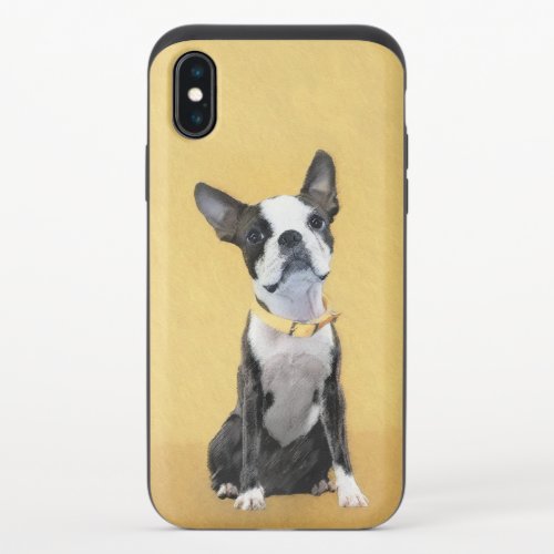 Boston Terrier Painting _ Cute Original Dog Art iPhone X Slider Case