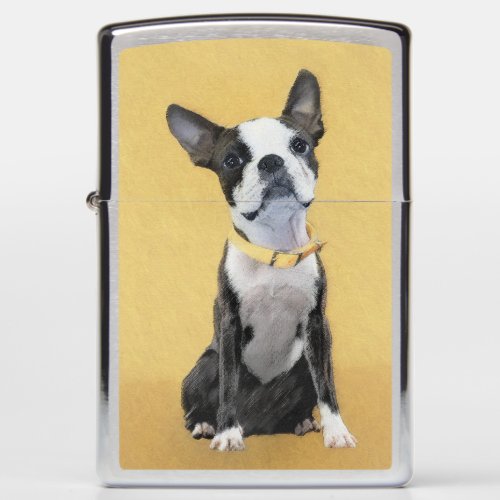 Boston Terrier Painting _ Cute Original Dog Art Zippo Lighter