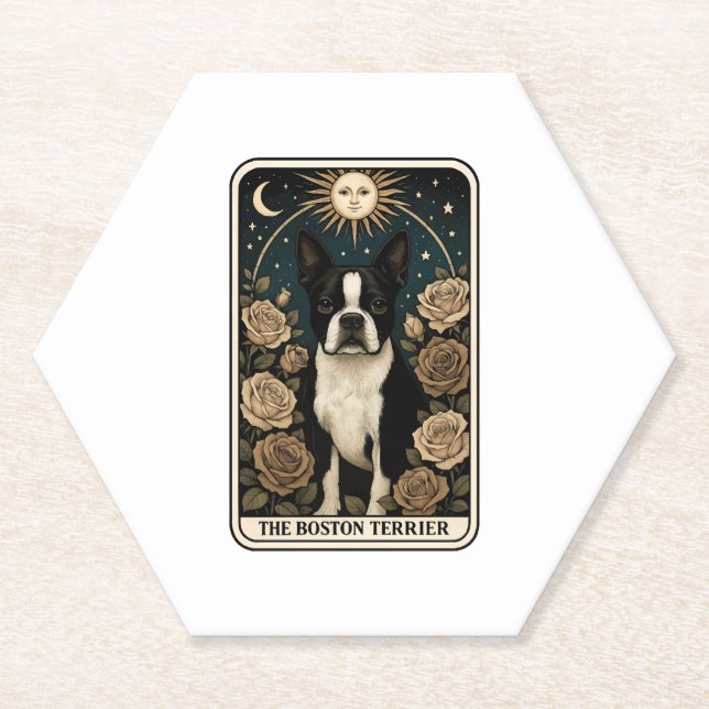 Boston Terrier Paper Coaster (Front)