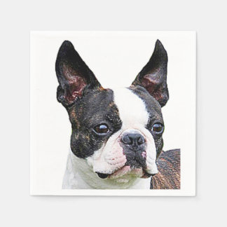 "Boston terrier" paper napkins
