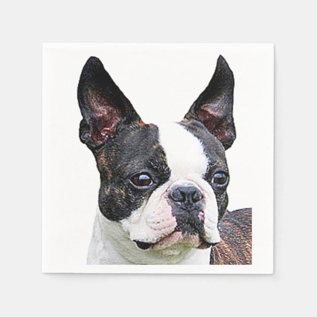 "Boston terrier" paper napkins (Front)