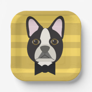 Boston Terrier Paper Plates