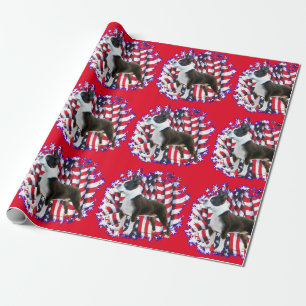 Boston Terrier Patriot Wrapping Paper