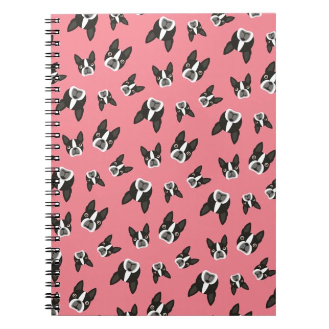 Boston Terrier Pattern Notepad - Watermelon Notebook (Front)