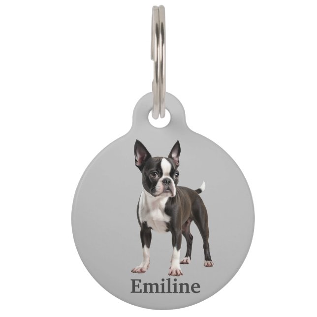 Boston Terrier Personalize Pet ID Tag (Front)