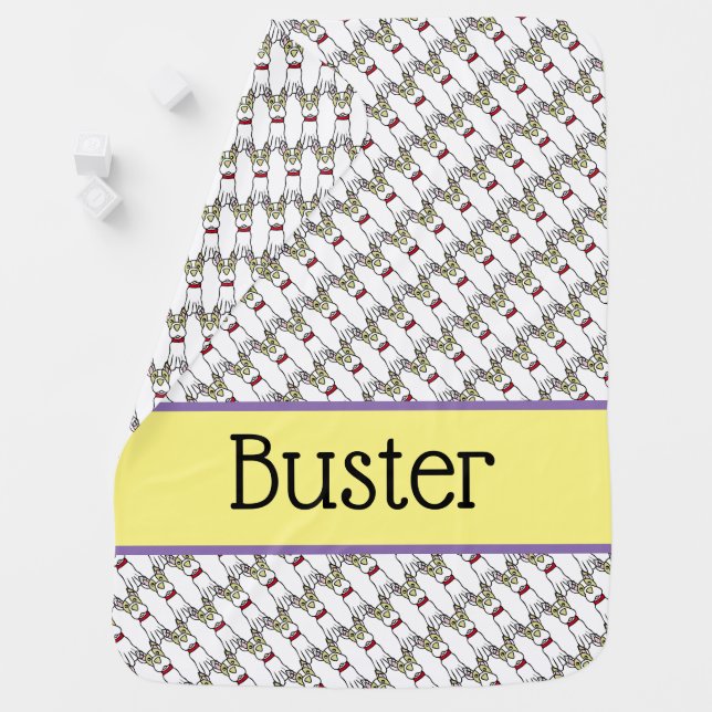 Boston Terrier Personalized Baby Blanket (In Situ)