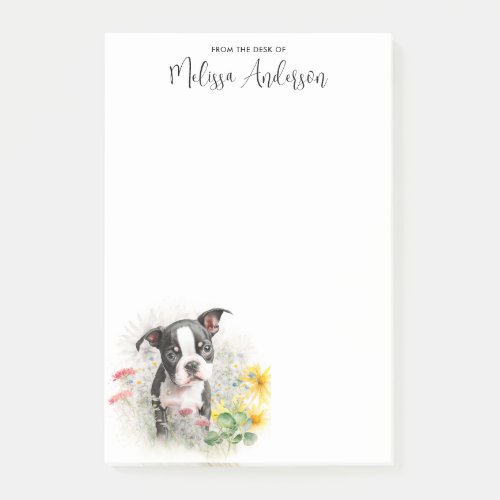 Boston Terrier Personalized Dog Lover Cute Puppy Post_it Notes