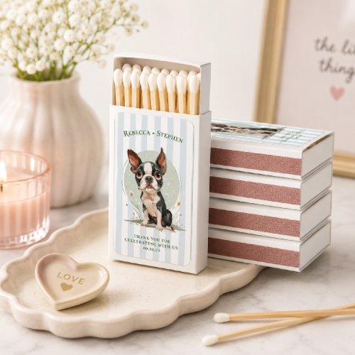 Boston Terrier | Personalized Illustration Wedding Matchboxes