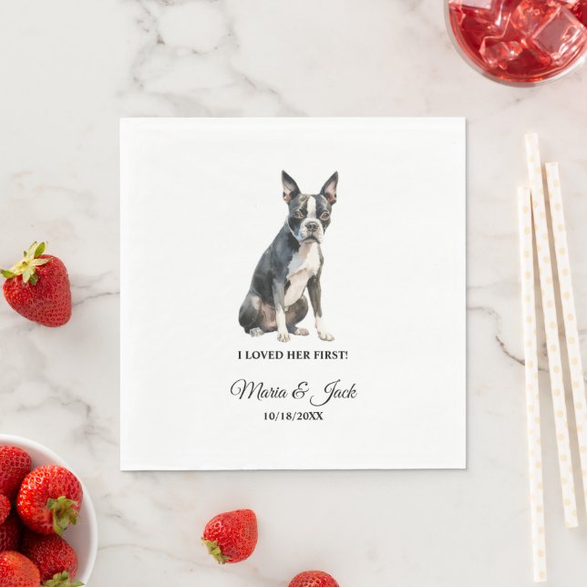 Boston Terrier Pet Cocktail Wedding  Napkins (Insitu)