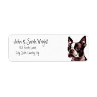 Boston Terrier Pet Dog Address Label