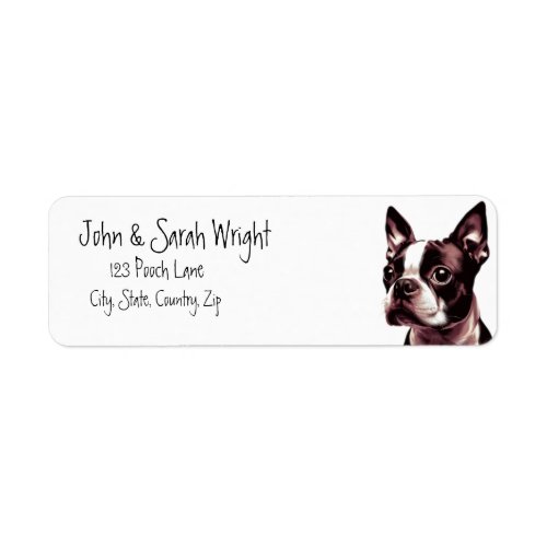 Boston Terrier Pet Dog Address Label