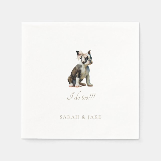 Boston Terrier Pet Wedding Napkins (Front)