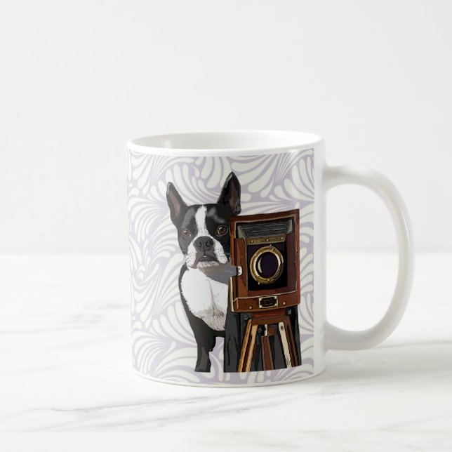Boston Terrier Photographer 2 Coffee Mug (Right)