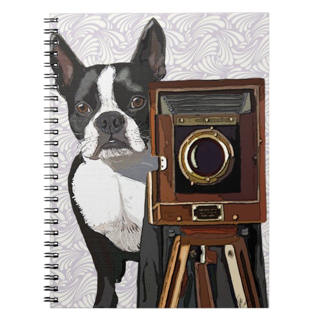 Boston Terrier Photographer 2 Notebook (Front)