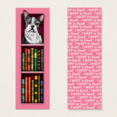 Boston Terrier Pink Bookmark (Front & Back)