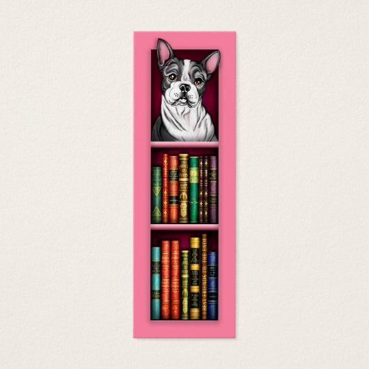 Boston Terrier Pink Bookmark (Front)
