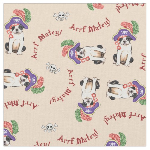 Boston Terrier Pirate Fabric