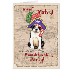 Boston Terrier Pirate Invitation