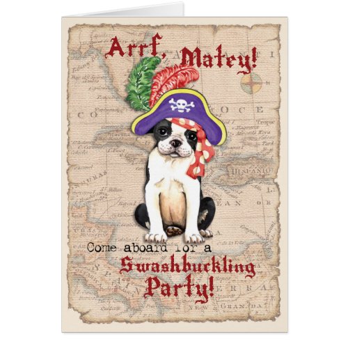 Boston Terrier Pirate Invitation