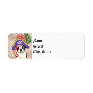 Boston Terrier Pirate Label