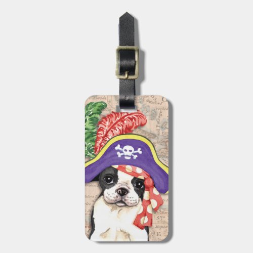 Boston Terrier Pirate Luggage Tag