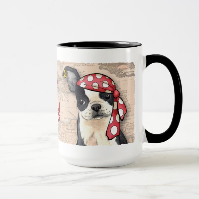 Boston Terrier Pirate Mug (Right)