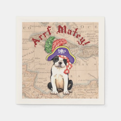 Boston Terrier Pirate Napkins