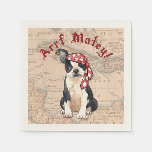 Boston Terrier Pirate Napkins
