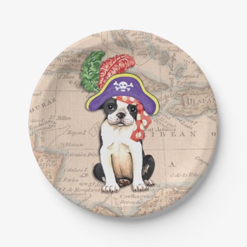 Boston Terrier Pirate Paper Plates