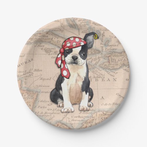 Boston Terrier Pirate Paper Plates
