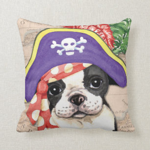 Boston Terrier Pirate Throw Pillow