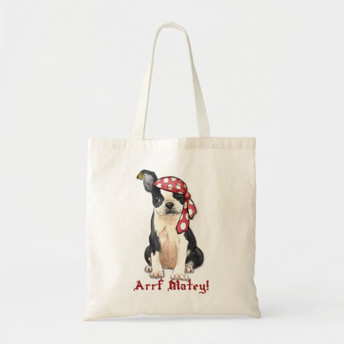 Boston Terrier Pirate Tote Bag