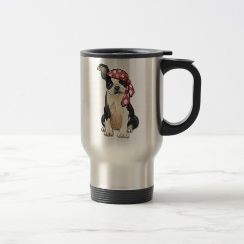 Boston Terrier Pirate Travel Mug